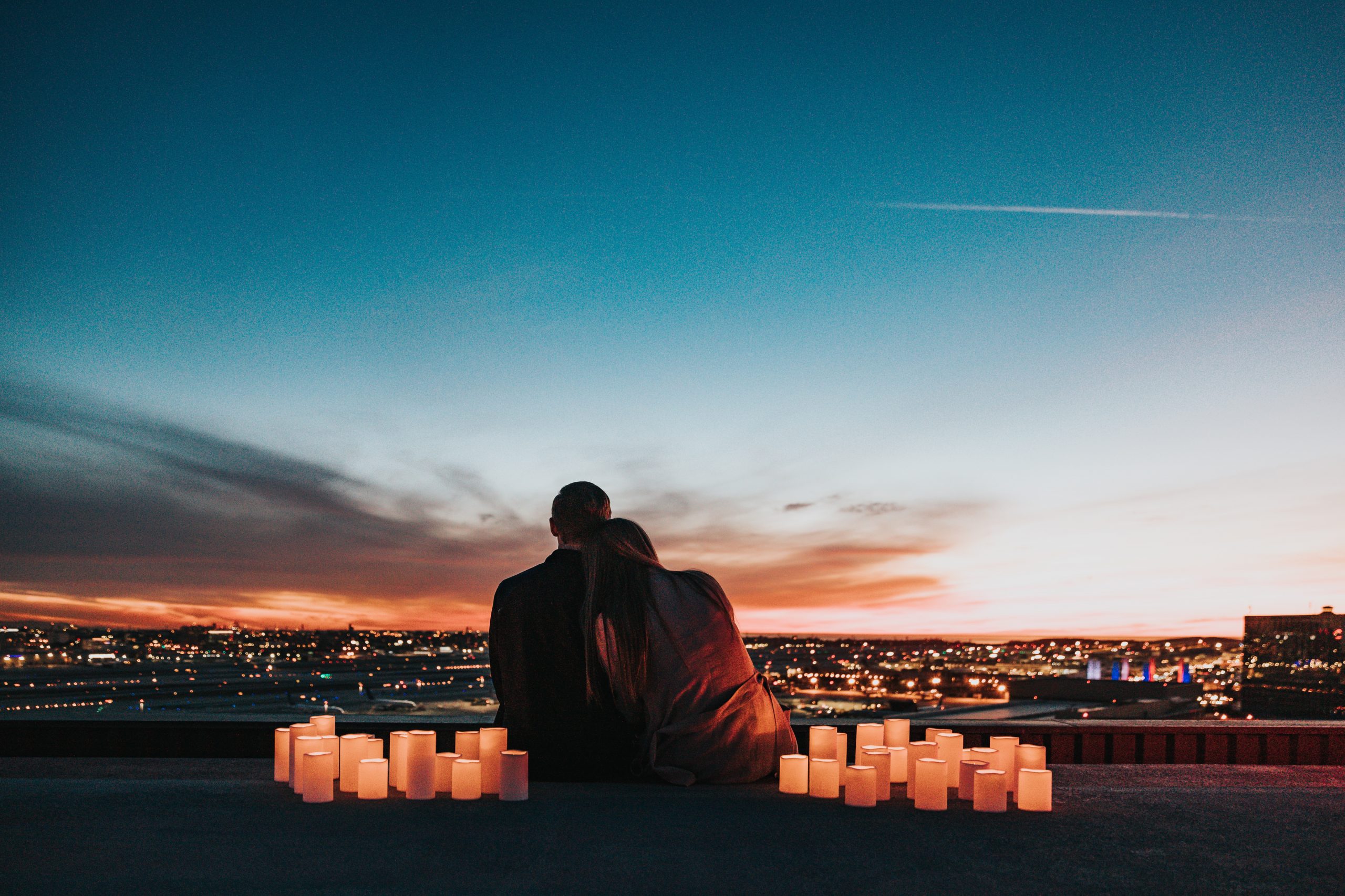 couple watching the city lights